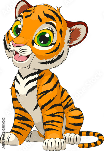 Funny cute tiger cub
