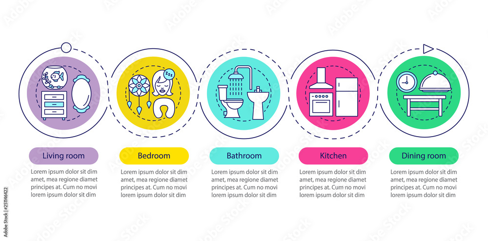 Interior design vector infographic template Interior design vector infographic template