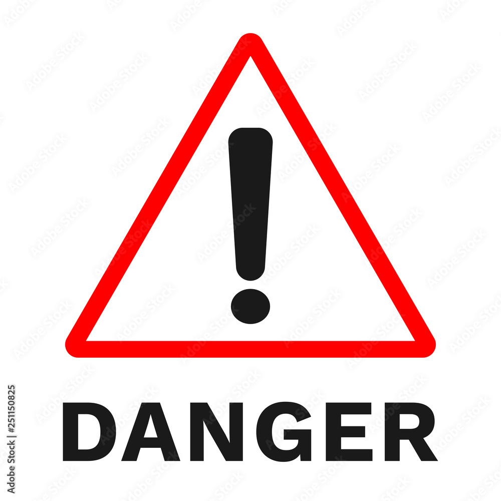DANGER sign. Triangle with exclamation mark. Vector illustration. DANGER sign. Triangle with exclamation mark. Vector illustration.