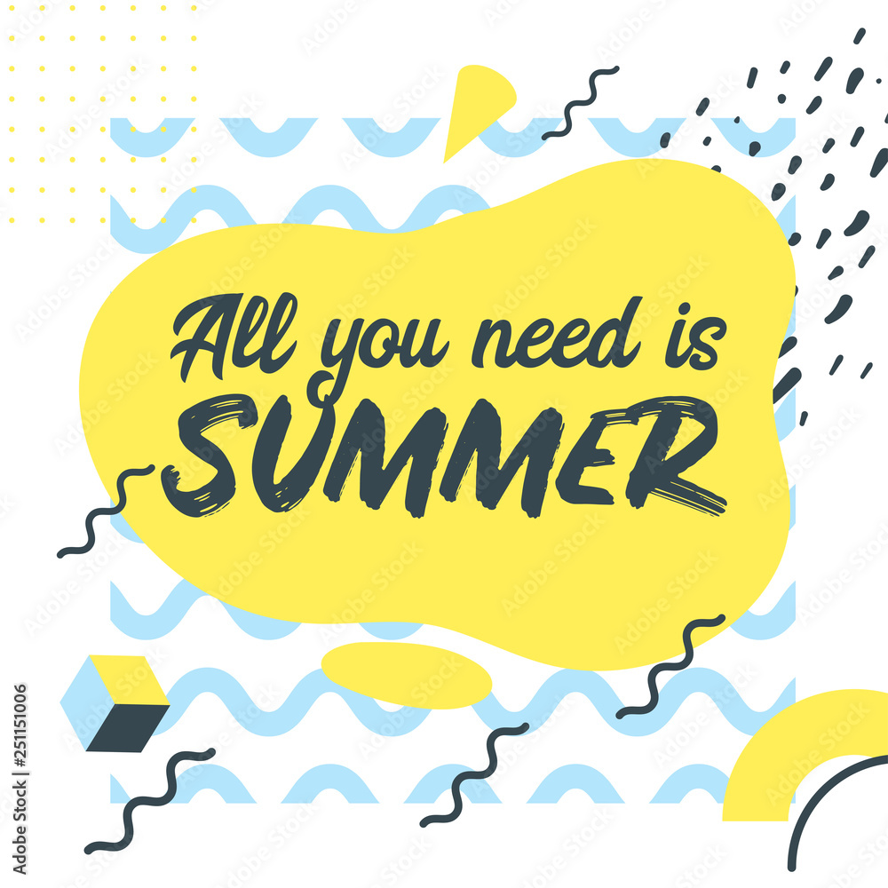 Memphis style summer banner template Memphis style summer banner template