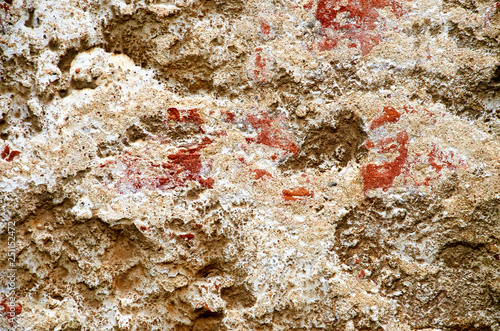 Quadro em tela Texture and pattern of cracked concrete wall surface rugged