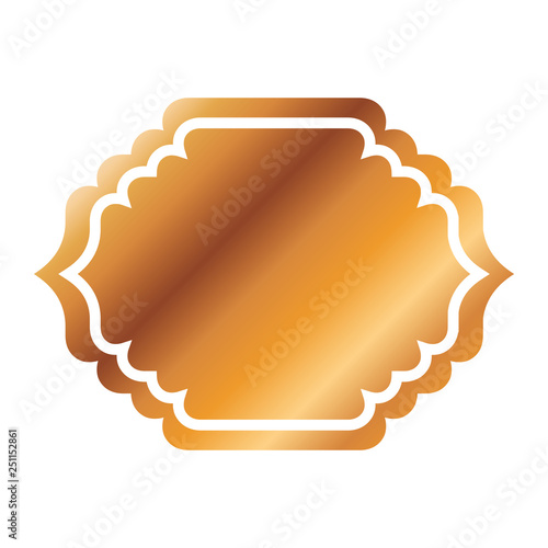 elegant frame golden isolated icon