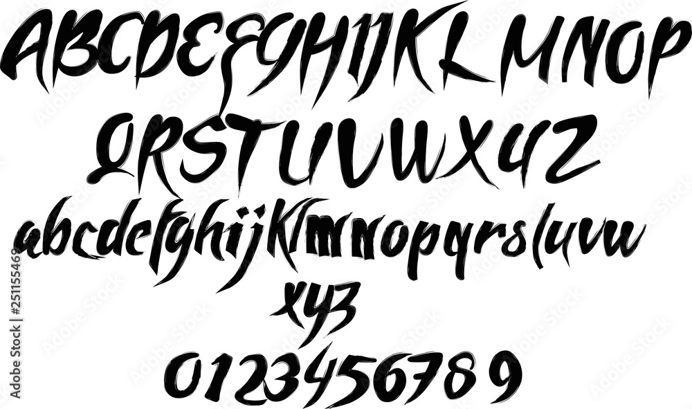 New Grunge Font - Vector distress brush alphabet