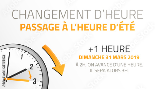 changement d'heure - passage à l'heure d'été - 31 mars 2019