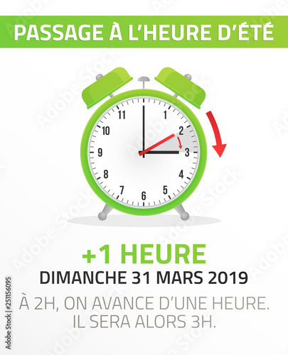 changement d'heure - passage à l'heure d'été - 31 mars 2019