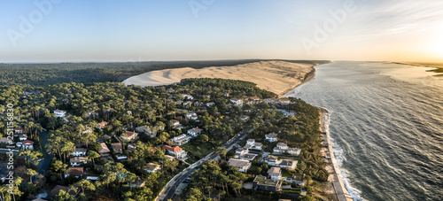 aerial panorama of arcachon dune du pilat dune du pyla