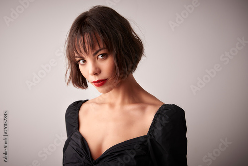Attractive young woman studio portrait