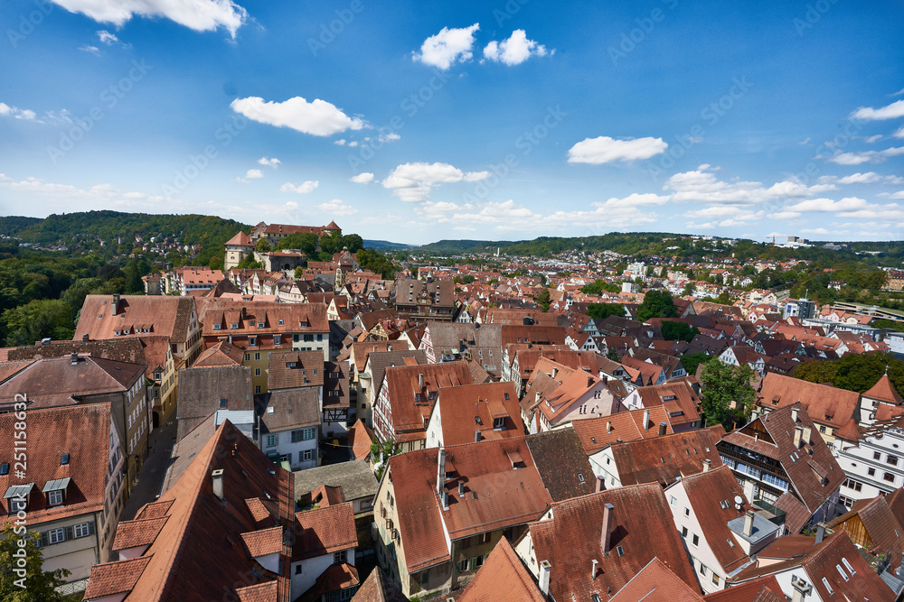 Tübingen from above, Baden Württemberg, Germany