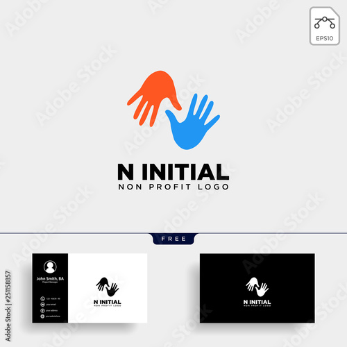 hand care non profit logo template vector illustration icon element