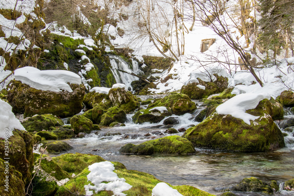 spring of river Bistrica in winter
