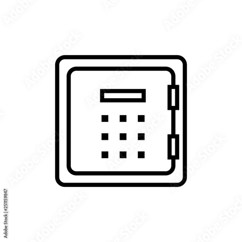 Safe line icon isolated on white background