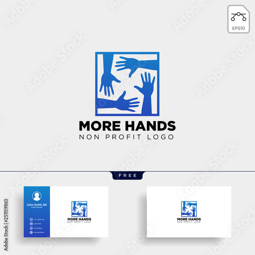 hand care non profit logo template vector illustration icon element