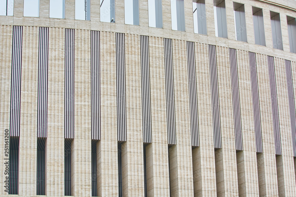 Obraz premium White wall of large building.