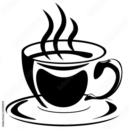 Silhouette of a Cup of coffee or tea. Vector illustration on the theme of drinks.