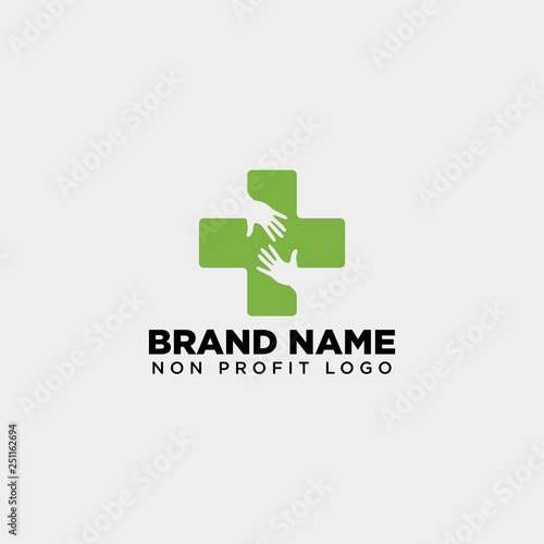cross hand medical health care logo template vector illustration