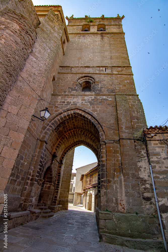tower of  the church of Santa María la Mayor in Ledesma, Salamanca