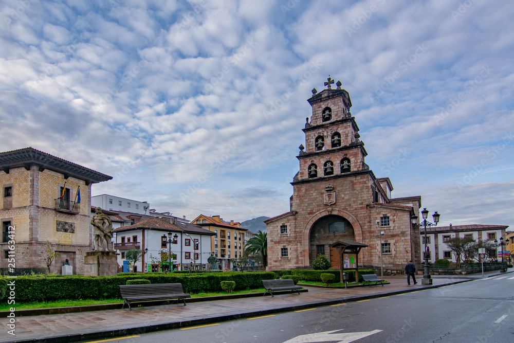 Church of the Assumption of Cangas de Onis and Statue of Don Pelayo, Asturias