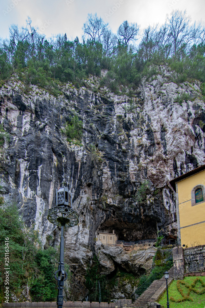 Chapel dedicated to the Santina in holy cave of Covadonga Asturias, Spain