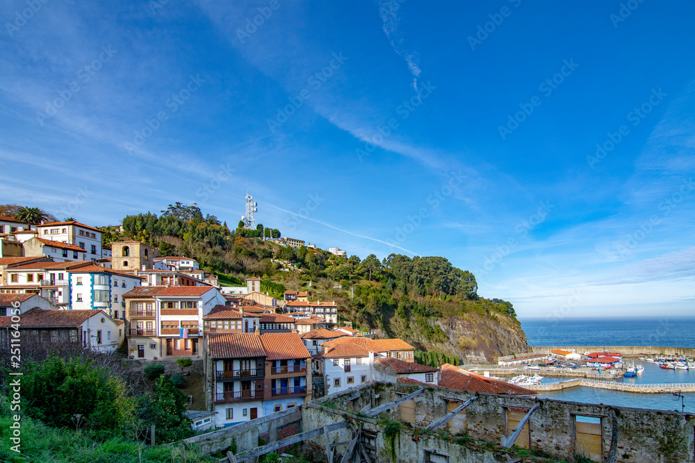 rural village of lastres at asturias coast, spain
