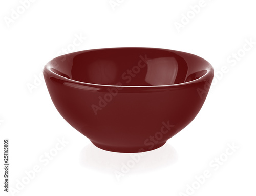 empty ceramic bowl on white background