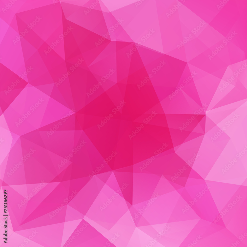 Abstract background consisting of pink triangles. Geometric design for business presentations or web template banner flyer. Vector illustration