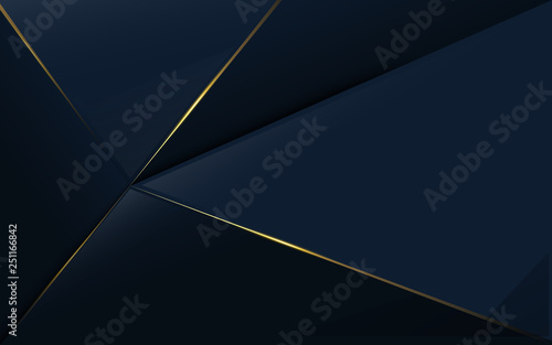 Abstract polygonal pattern luxury blue and gold background