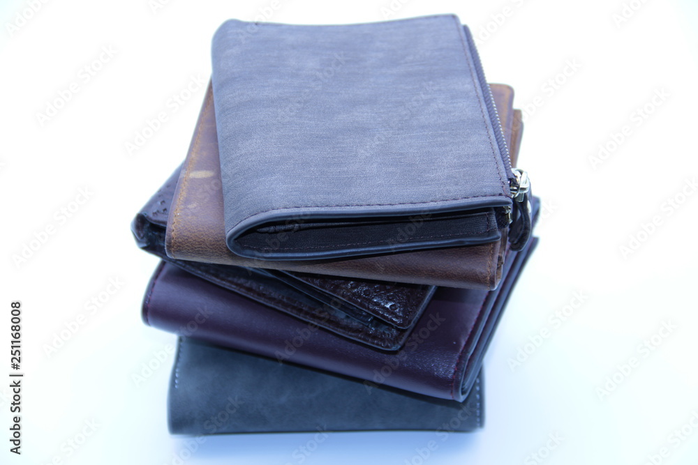 wallet with money isolated on white background wallet with money isolated on white background
