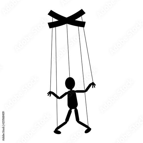 Puppet icon. The concept of management, manipulation. Vector illustration for your design.