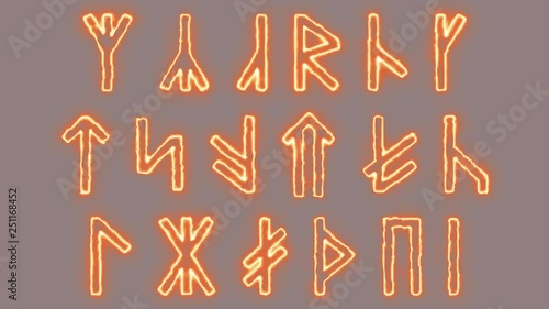Ancient slavic runes alphabet