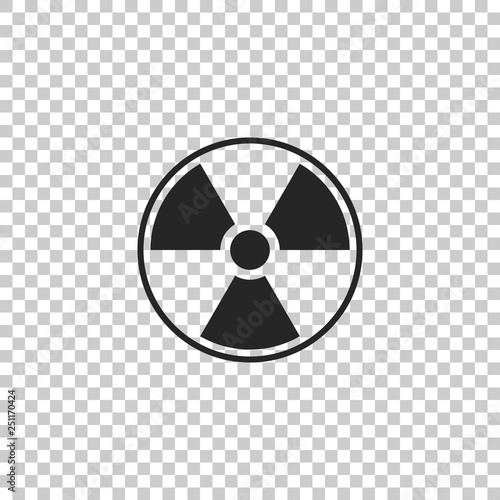 Radioactive icon isolated on transparent background. Radioactive toxic symbol. Radiation Hazard sign. Flat design. Vector Illustration