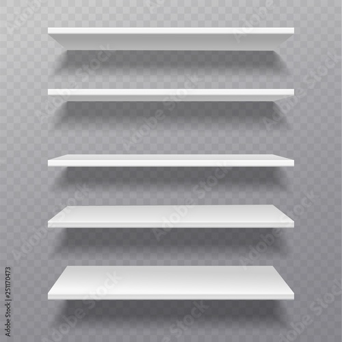 White shelves. Retail rack bibliotheque shelf box blank shelves empty bookshelf store bookcase on wall furniture set