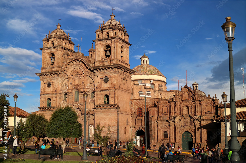 Iglesia de la Compania de Jesus Church, One of the Elegant Landmarks on Plaza de Armas Square in Cusco, Peru