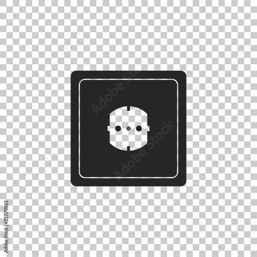 Electrical outlet icon isolated on transparent background. Power socket. Rosette symbol. Flat design. Vector Illustration
