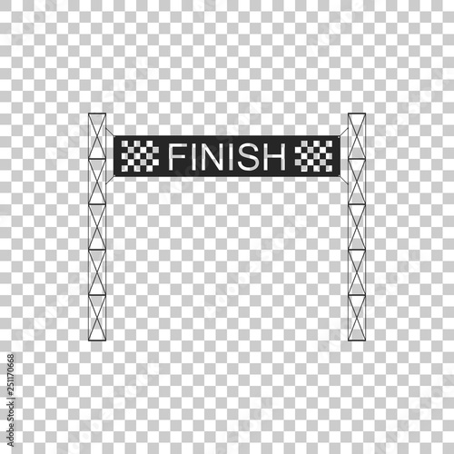 Ribbon in finishing line icon isolated on transparent background. Symbol of finish line. Sport symbol or business concept. Flat design. Vector Illustration