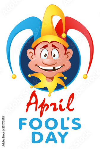 April fools day with funny jester.