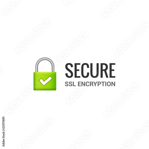 Secure internet connection SSL icon. Isolated secured lock access to internet illustration design. SSL safe guard