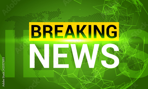 Breaking news. World news with map backgorund. Breaking news modern concept. TV news design