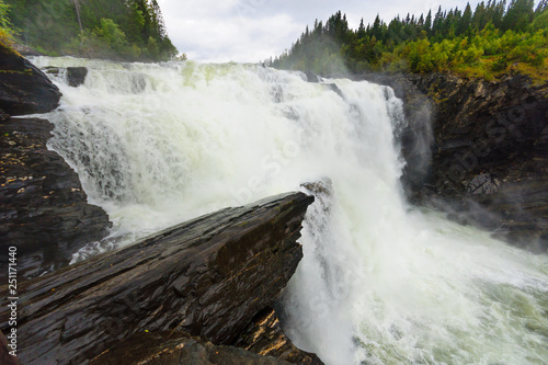 Ristafallet waterfall, in Jaemtland, Sweden photo