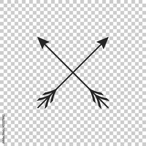 Crossed arrows icon isolated on transparent background. Flat design. Vector Illustration
