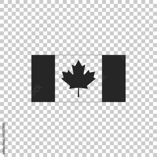 Canada flag icon isolated on transparent background. Flat design. Vector Illustration