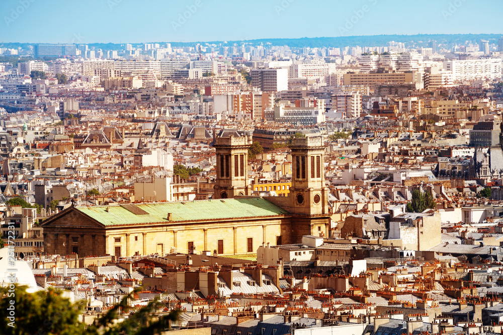 Paris panorama and focus on Saint-Vincent de Paul