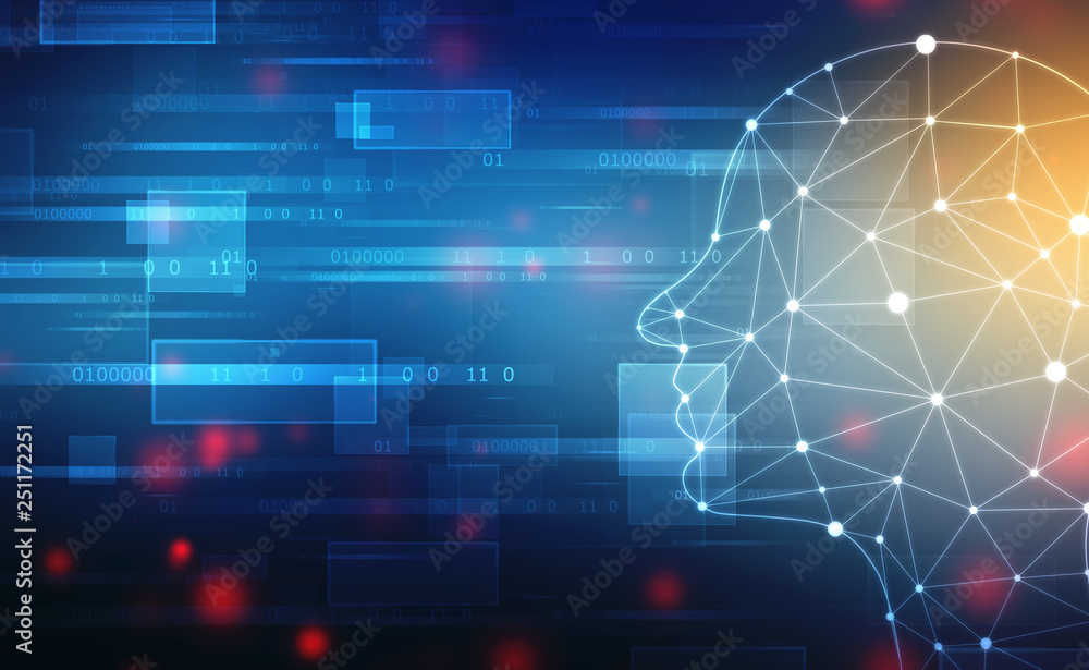Abstract Artificial intelligence. Creative Brain Concept, Technology web background. Virtual concept, futuristic abstract background Abstract Artificial intelligence. Creative Brain Concept, Technology web background. Virtual concept, futuristic abstract background