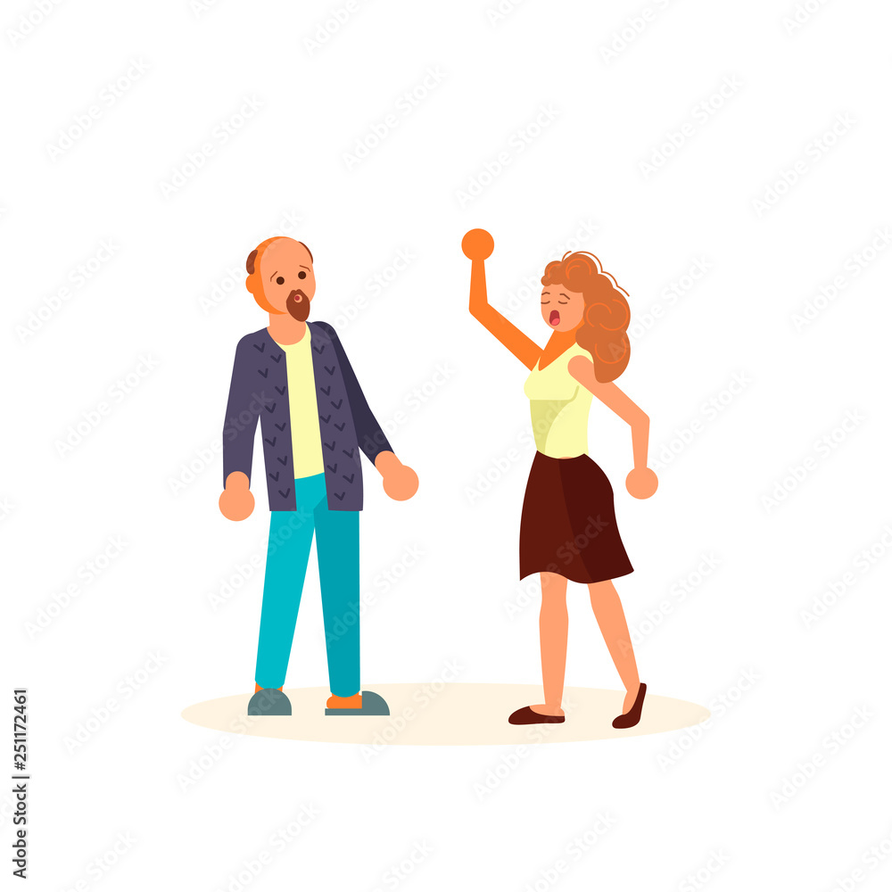 The married couple quarrels The married couple quarrels