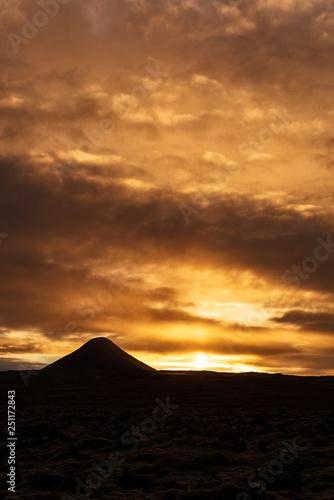 Mount Keilir on sunset in Reykjanes, Iceland photo