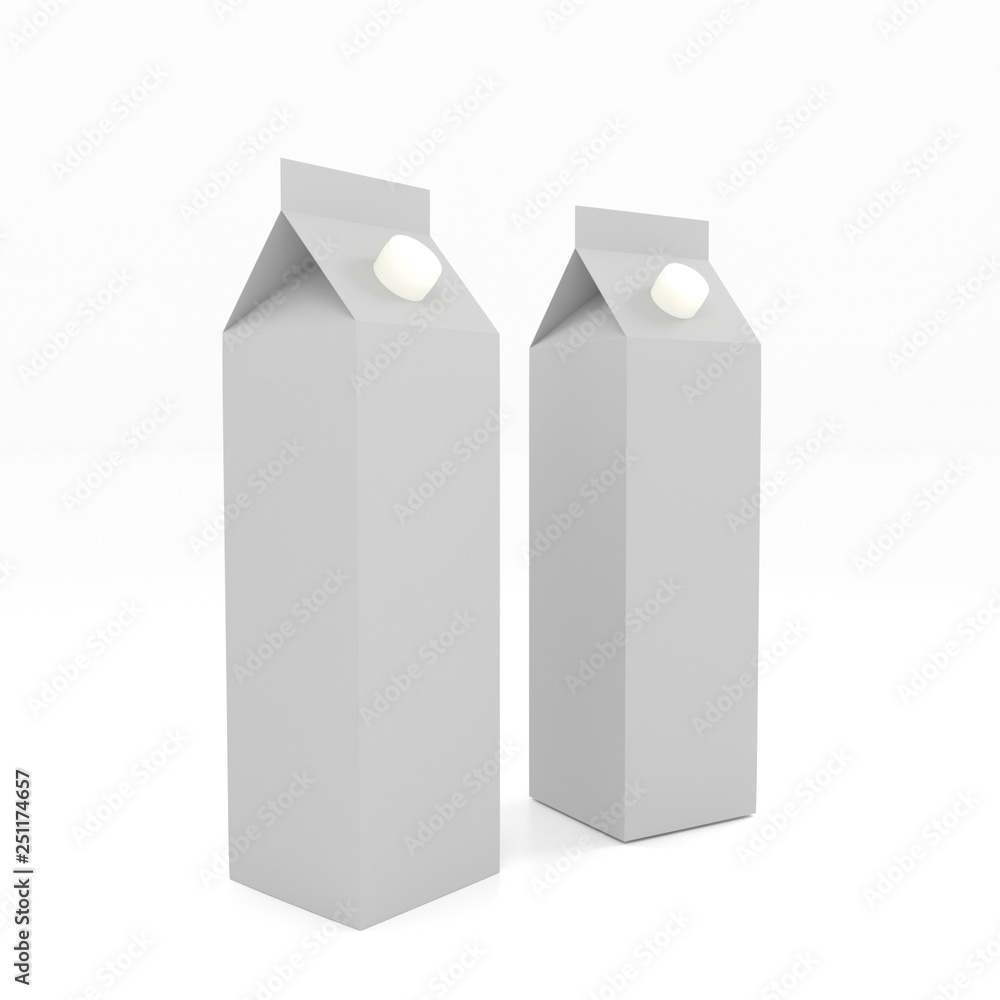 3d illustration carton box for milk isolated white background. 3d illustration carton box for milk isolated white background.