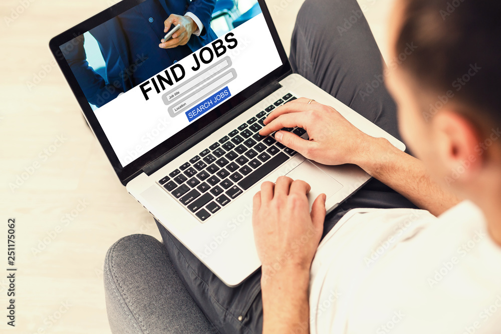 Businessman Internet Online Job Search application Concept Businessman Internet Online Job Search application Concept