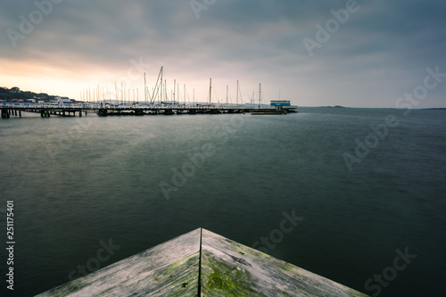 Saltholmen shipyard during evening sunset at gothenburg Sweden