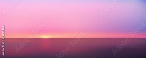 Abstract aerial panoramic view of sunset over ocean. Nothing but sky and water. Beautiful serene scene. Vector illustration
