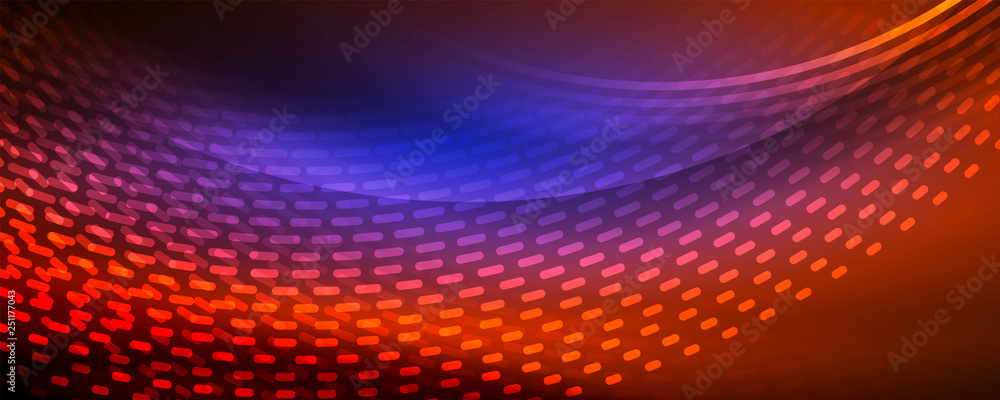Glowing light particles in dark neon space, magic glow shiny abstract background Glowing light particles in dark neon space, magic glow shiny abstract background