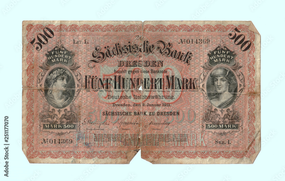 Sächsische Bank zu Dresden - 500 Mark 1911